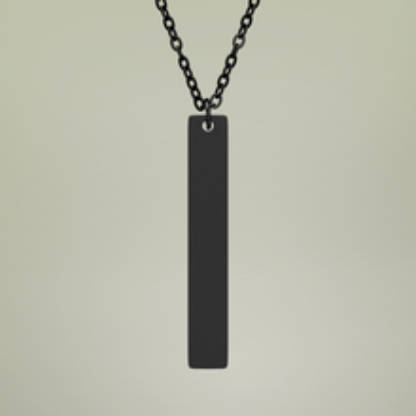 Engraved "FAITH" Vertical Bar Necklace — Personalized Stainless Steel Pendant