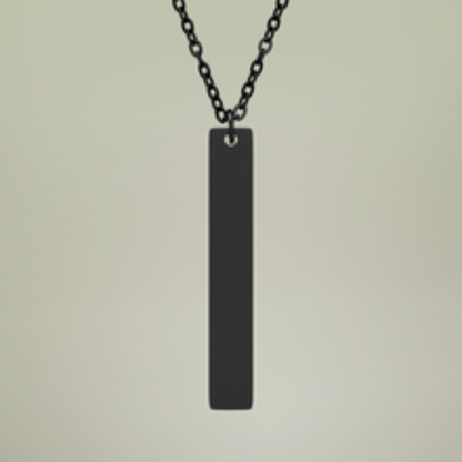 Engraved "FAITH" Vertical Bar Necklace — Personalized Stainless Steel Pendant