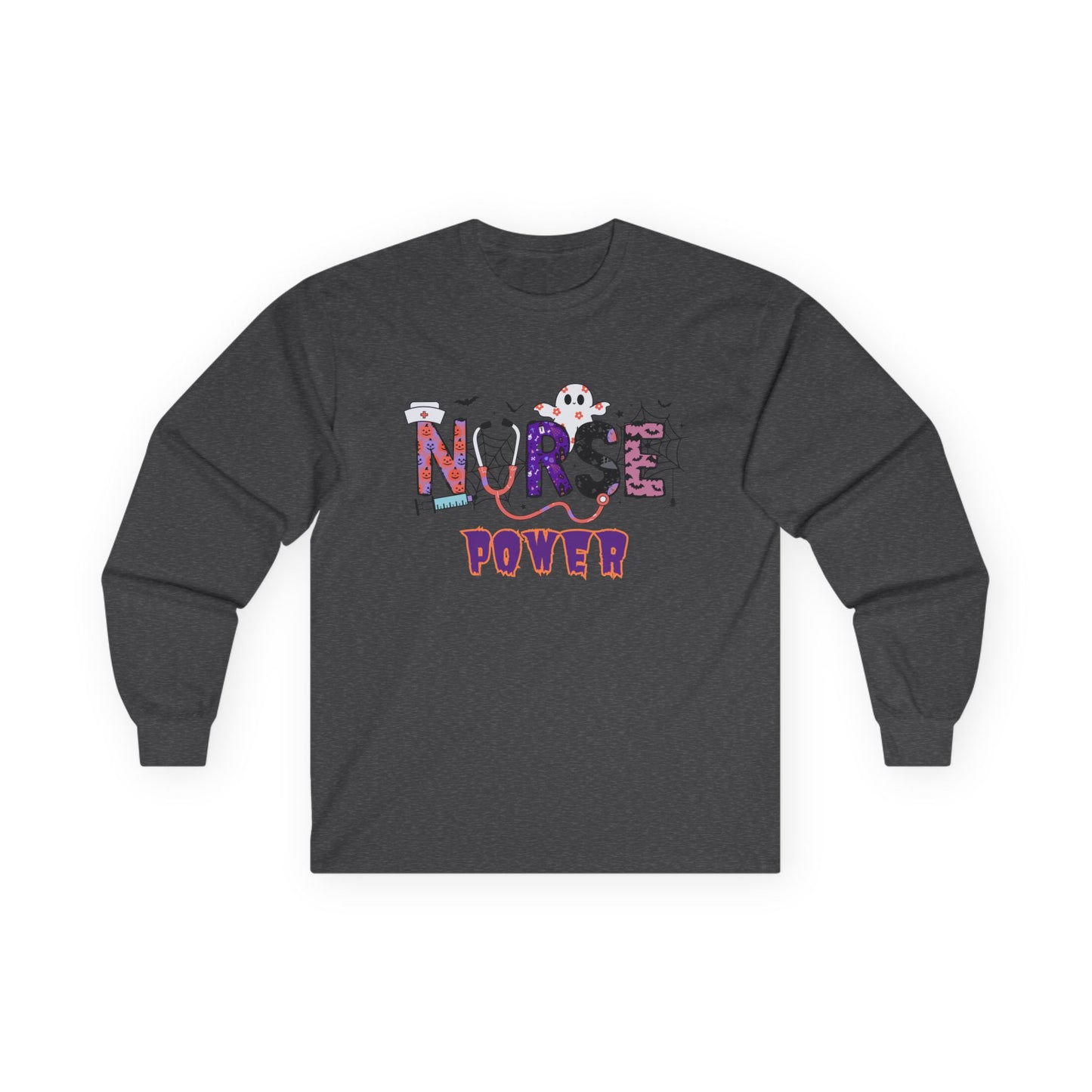 T-Shirt Nurse Power Long Sleeve Tee Unisex Shirt for Nurses Gift for Healthcare Workers Medical Appreciation Everyday Casual Wear