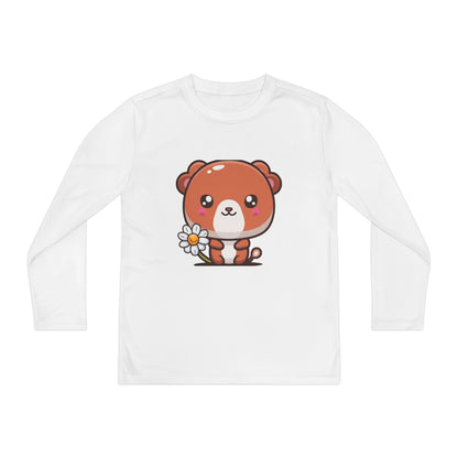 T-Shirt Cute Bear Youth Long Sleeve Competitor Tee Kids Bear Shirt Playful Tee for Boys and Girls Adorable Spring Apparel Gift