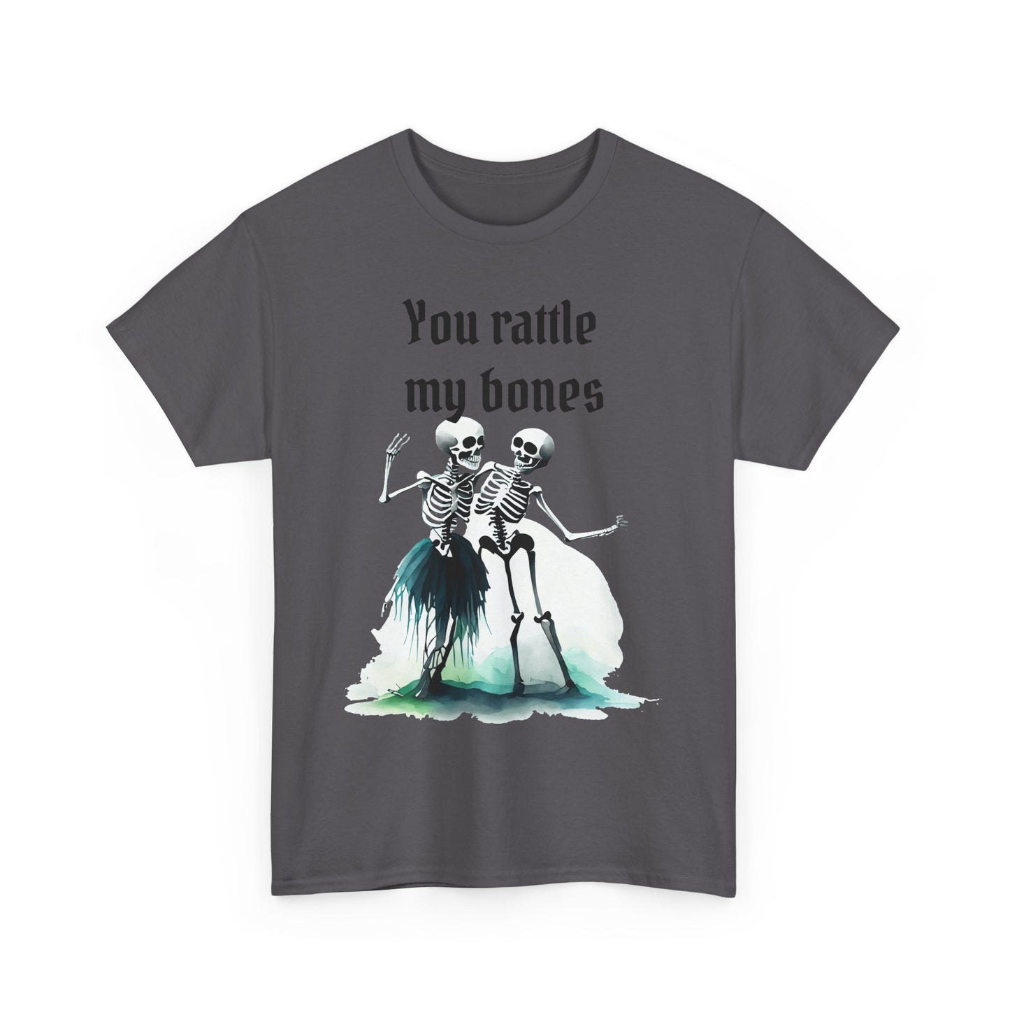 T-Shirt Skeleton Dance Tee  You Rattle My Bones Halloween Shirt Unisex Graphic Tee Cute Skeleton Costume Spooky Season Apparel