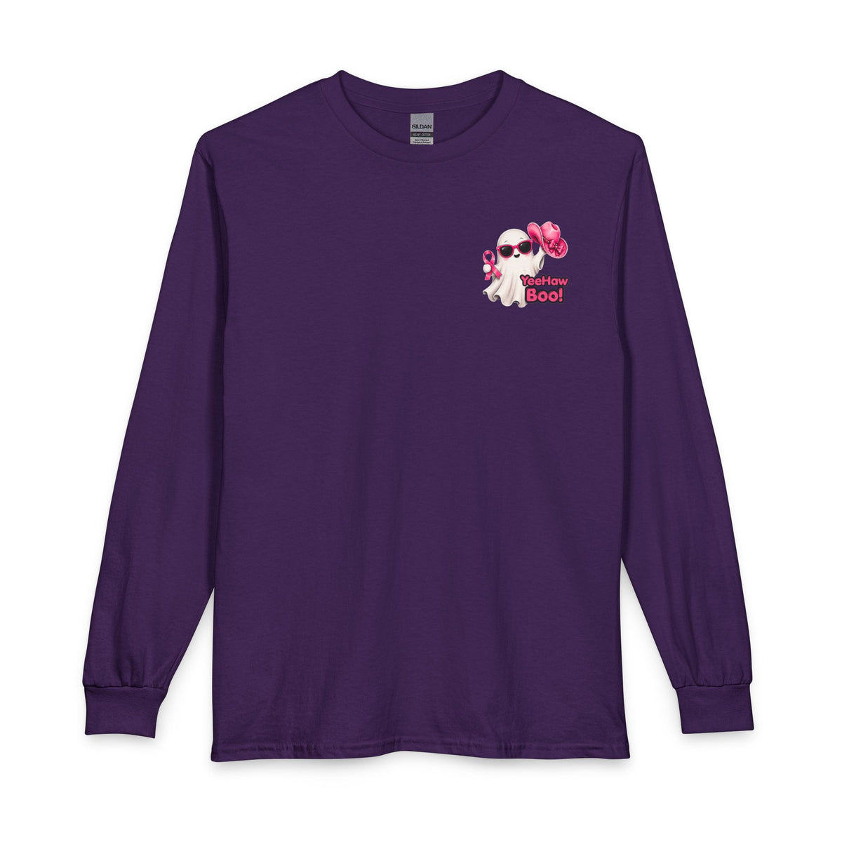 Breast Cancer Awareness Long Sleeve — "In October We Wear Pink" Ghost Tee