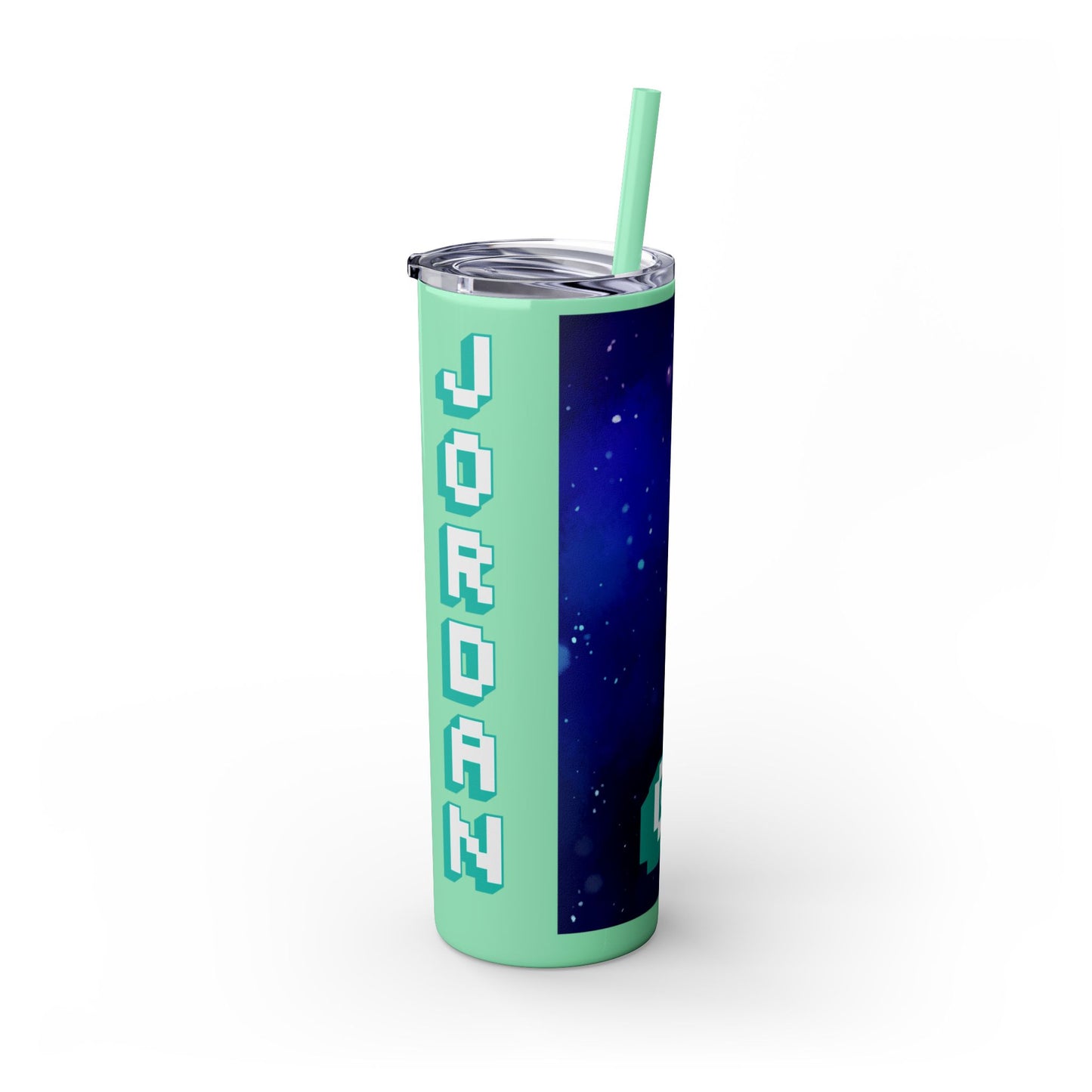 Tumbler Travel Cup Personalized Gamer Skinny Tumbler with Straw - 20oz - Cool Space Design