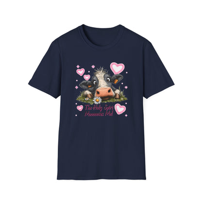 Holy Spirit T-shirt – Funny Faith-inspired Cow Design in 100% Cotton