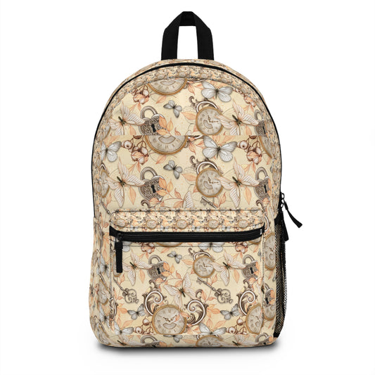 Backpack Vintage Floral Clock Backpack for Style & Adventure Steampunk Back to School Travel Bag Diaper Bag