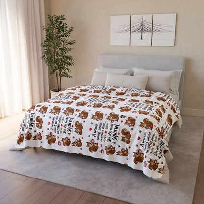 Squirrel Coffee Quote Fleece Sherpa Blanket Coffee Lover Gift Friendship Gift