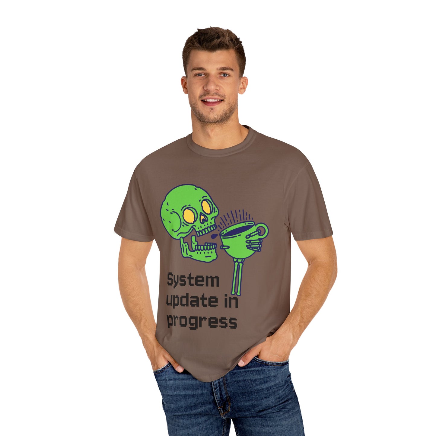 T-Shirt Funny Skeleton T-Shirt Unisex Graphic Tee Halloween Shirt Casual Wear Gift for Tech Lovers Humor Apparel