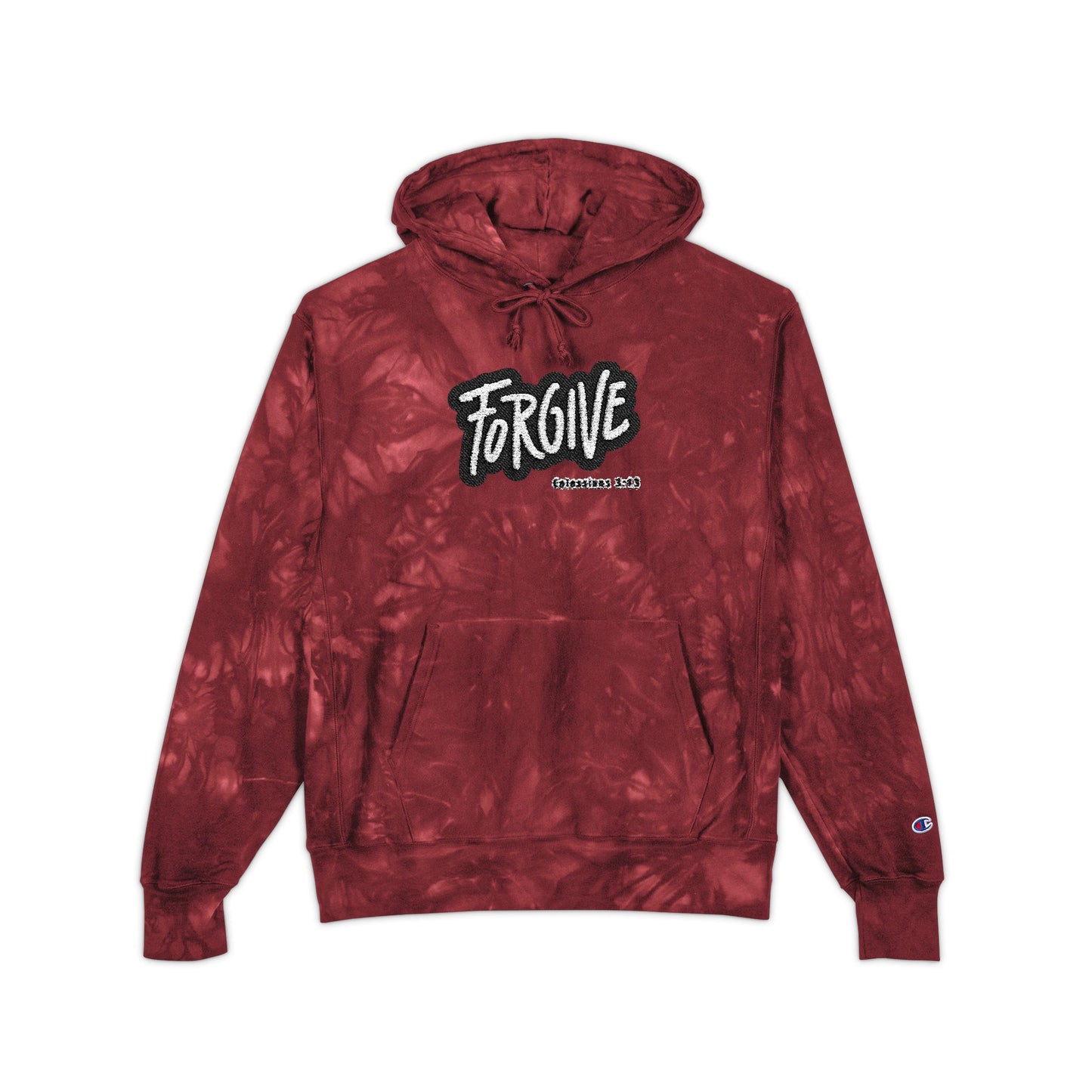 Forgive Tie-Dye Hoodie - Unisex Champion Sweatshirt, Cozy Gift, Casual Wear, Unique Style, Fashion Statement