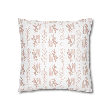 Boho Blush Floral Throw Pillowcase