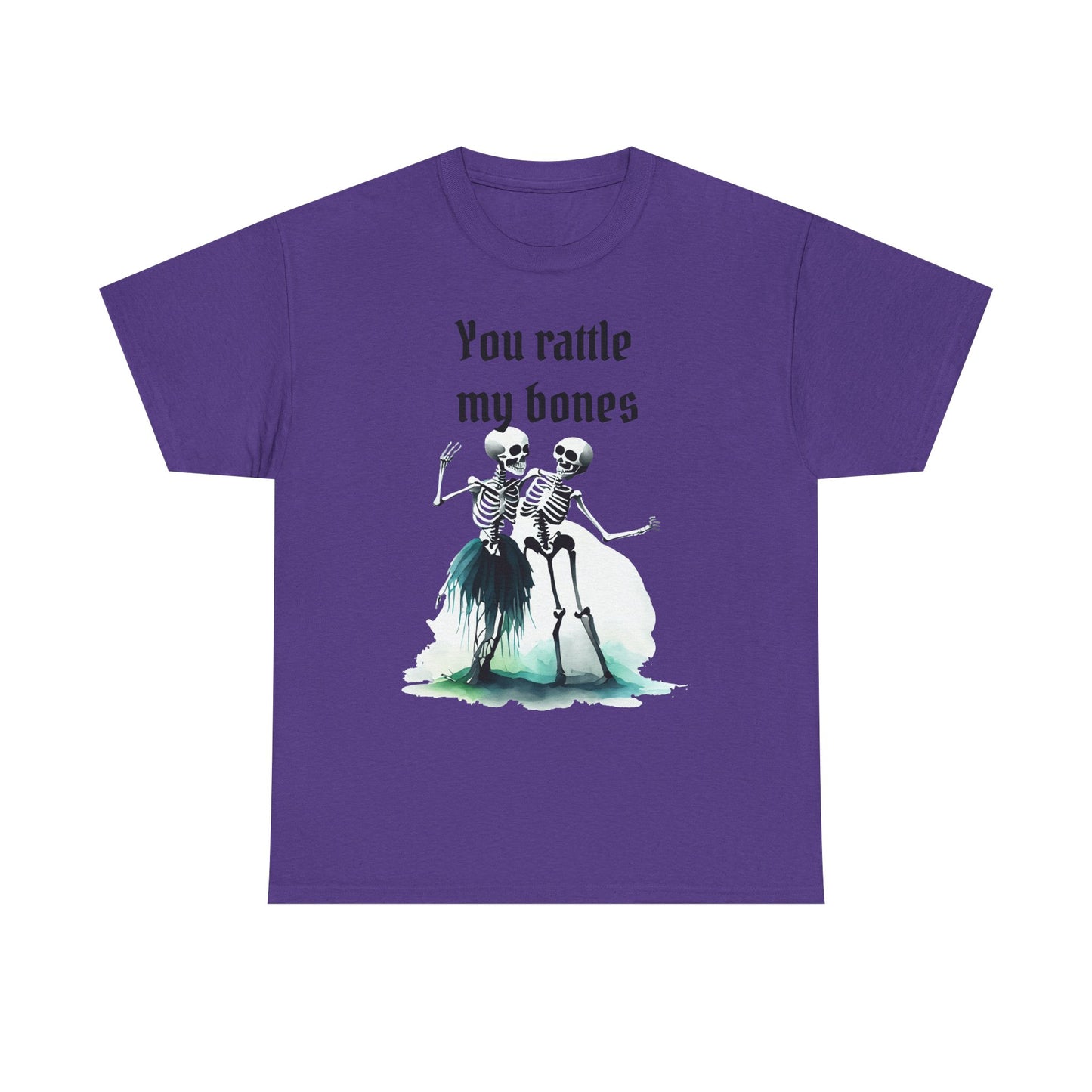 T-Shirt Skeleton Dance Tee  You Rattle My Bones Halloween Shirt Unisex Graphic Tee Cute Skeleton Costume Spooky Season Apparel