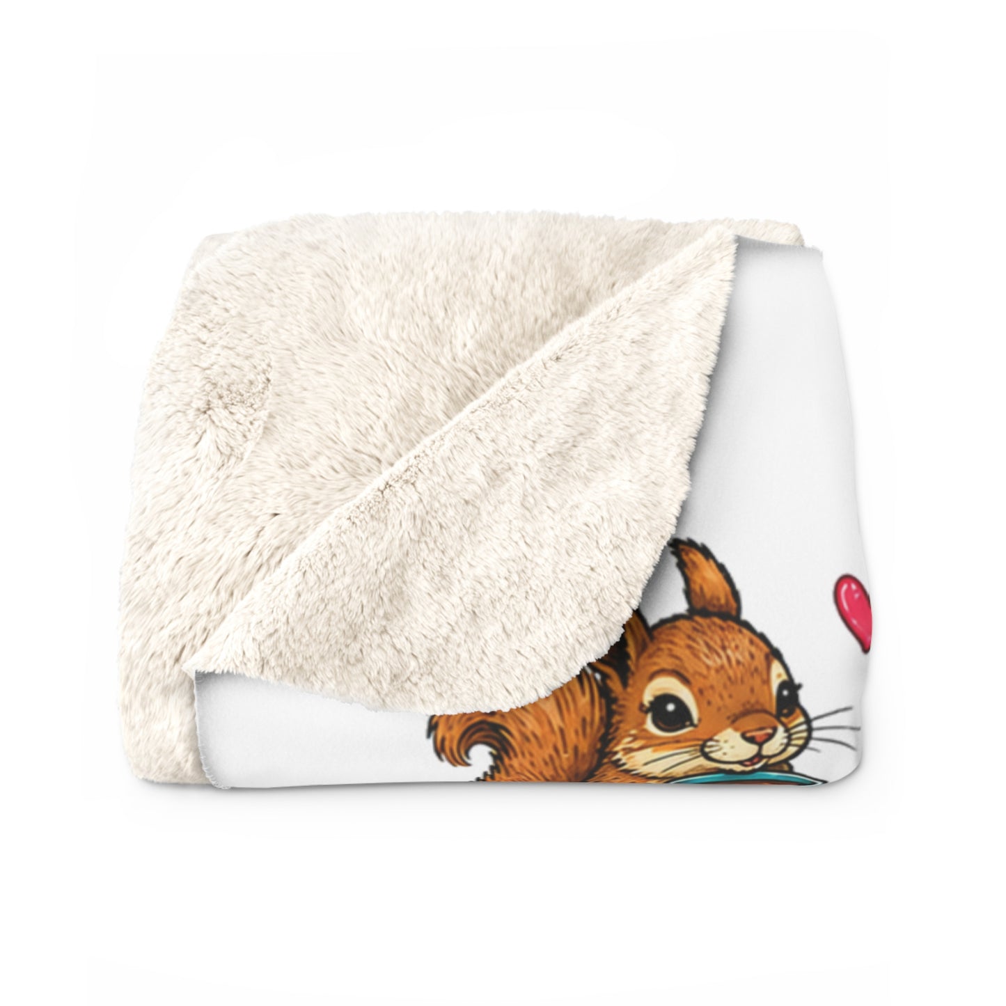 Sherpa Blanket — "A Girl Cannot Survive on Coffee Alone… She Also Needs Jesus and a Squirrel" Cozy Faith & Squirrel Throw