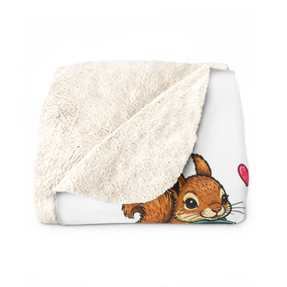 Sherpa Blanket — "A Girl Cannot Survive on Coffee Alone… She Also Needs Jesus and a Squirrel" Cozy Faith & Squirrel Throw