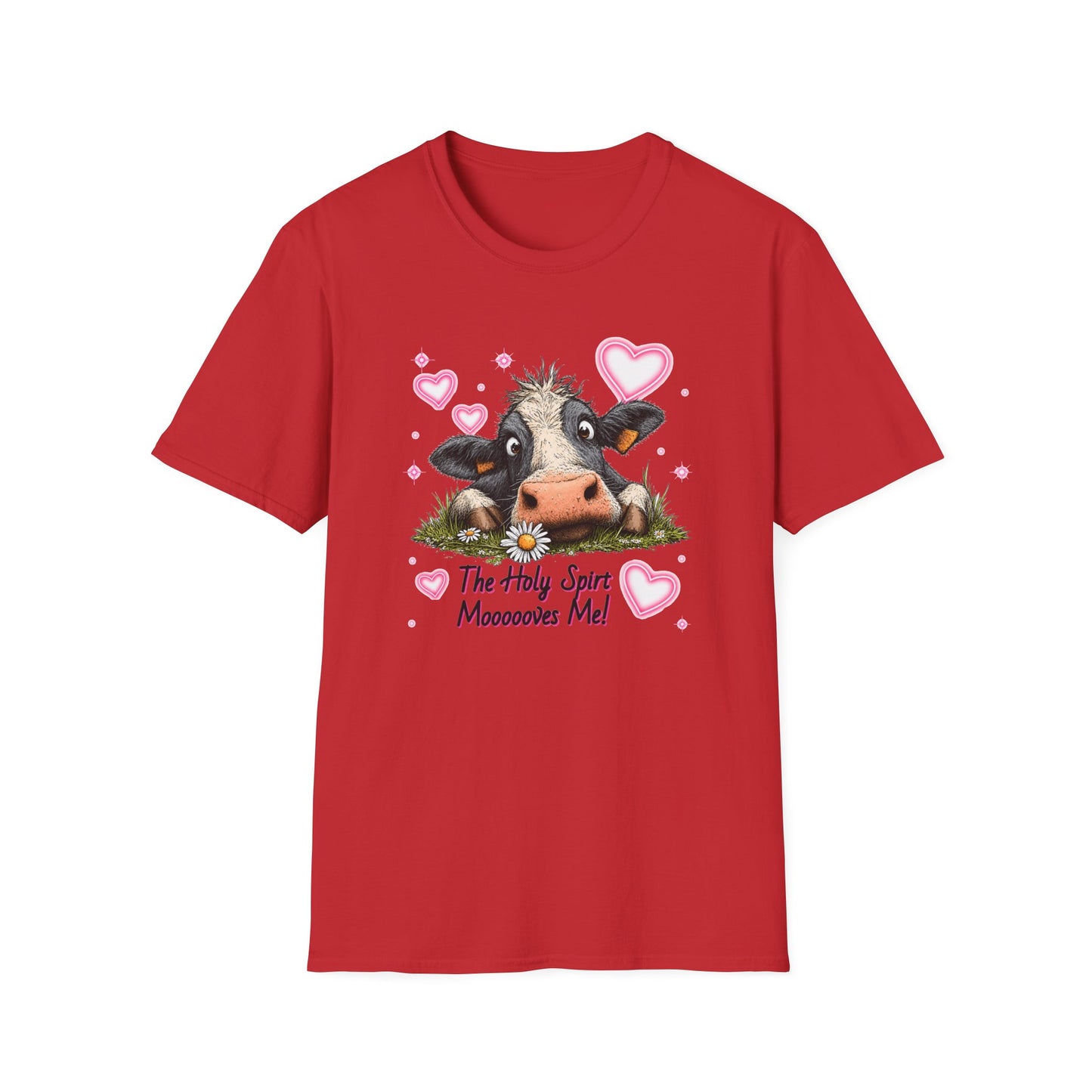 Holy Spirit T-shirt – Funny Faith-inspired Cow Design in 100% Cotton
