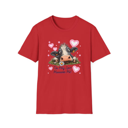 Holy Spirit T-shirt – Funny Faith-inspired Cow Design in 100% Cotton