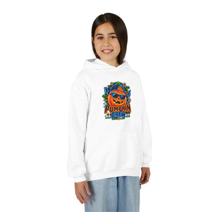 Youth Pumpkin Crew Hoodie — Cute Jack-O’-Lantern Halloween Sweatshirt