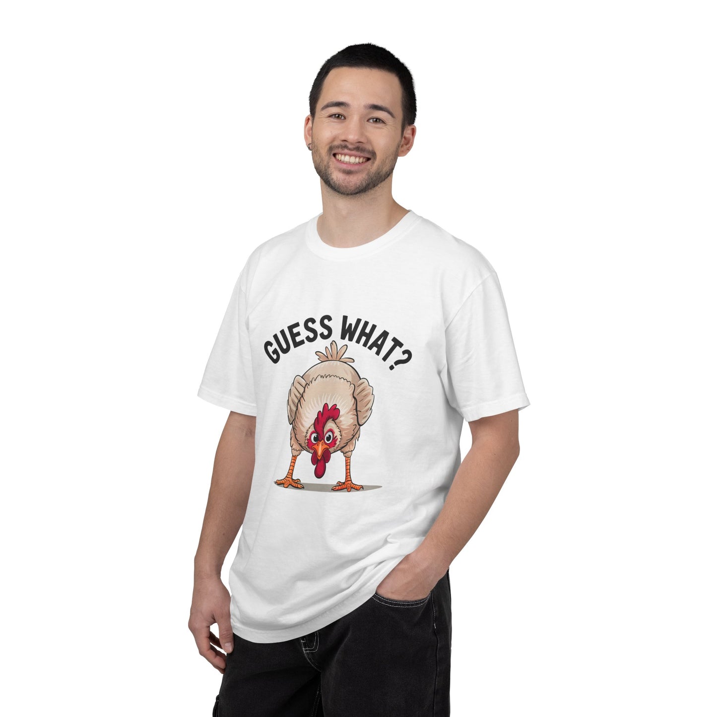 Chicken Butt T-Shirt "Guess What? Chicken Butt!" Funny Novelty Tee Conversation Starter Humorous Statement
