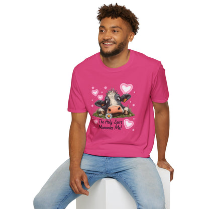Holy Spirit T-shirt – Funny Faith-inspired Cow Design in 100% Cotton