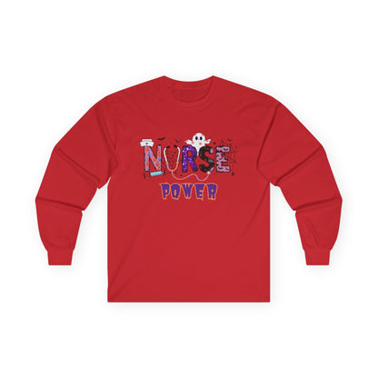 T-Shirt Nurse Power Long Sleeve Tee Unisex Shirt for Nurses Gift for Healthcare Workers Medical Appreciation Everyday Casual Wear