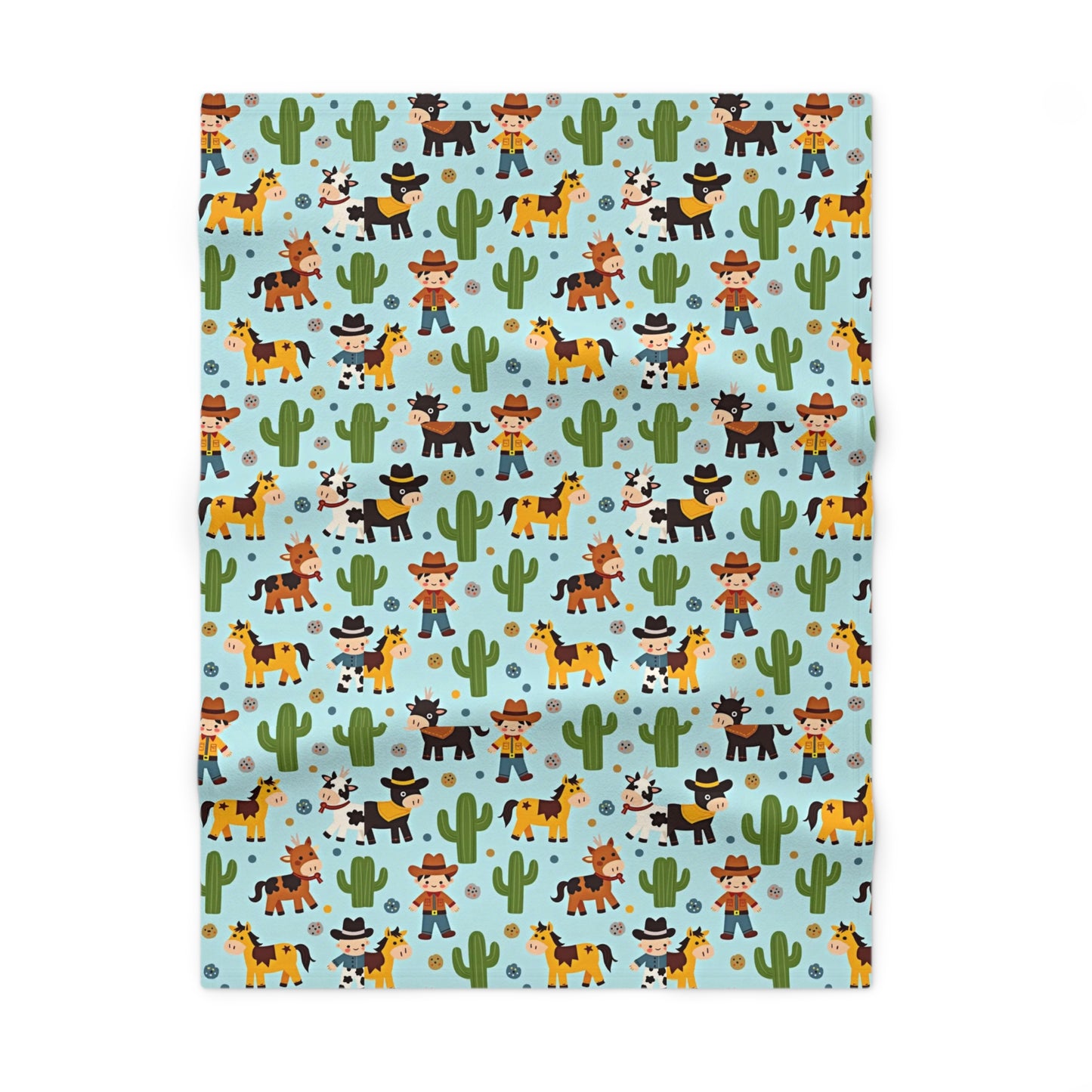 Baby Blanket Adorable Cowboy Themed Perfect for Nursery Baby Shower Gift Infant Comfort Playtime Accessory Unique Blend of Fun