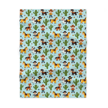 Baby Blanket Adorable Cowboy Themed Perfect for Nursery Baby Shower Gift Infant Comfort Playtime Accessory Unique Blend of Fun