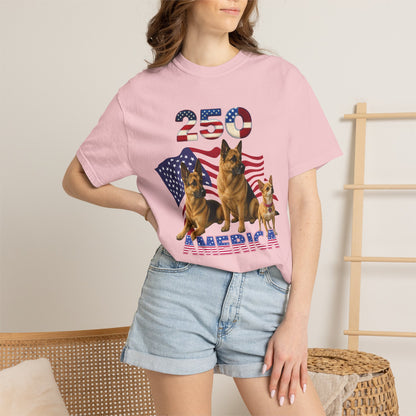 250 America German Shepherds Patriotic T-Shirt