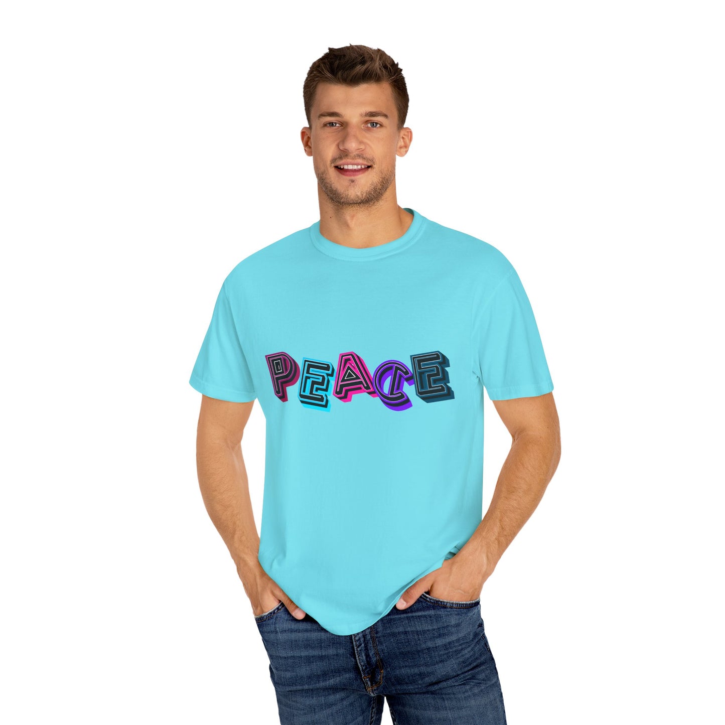 T-Shirt Vibrant Peace Heart T-Shirt Unisex Graphic Tee Summer Festival Wear Gift for Music Lovers Casual Everyday Top