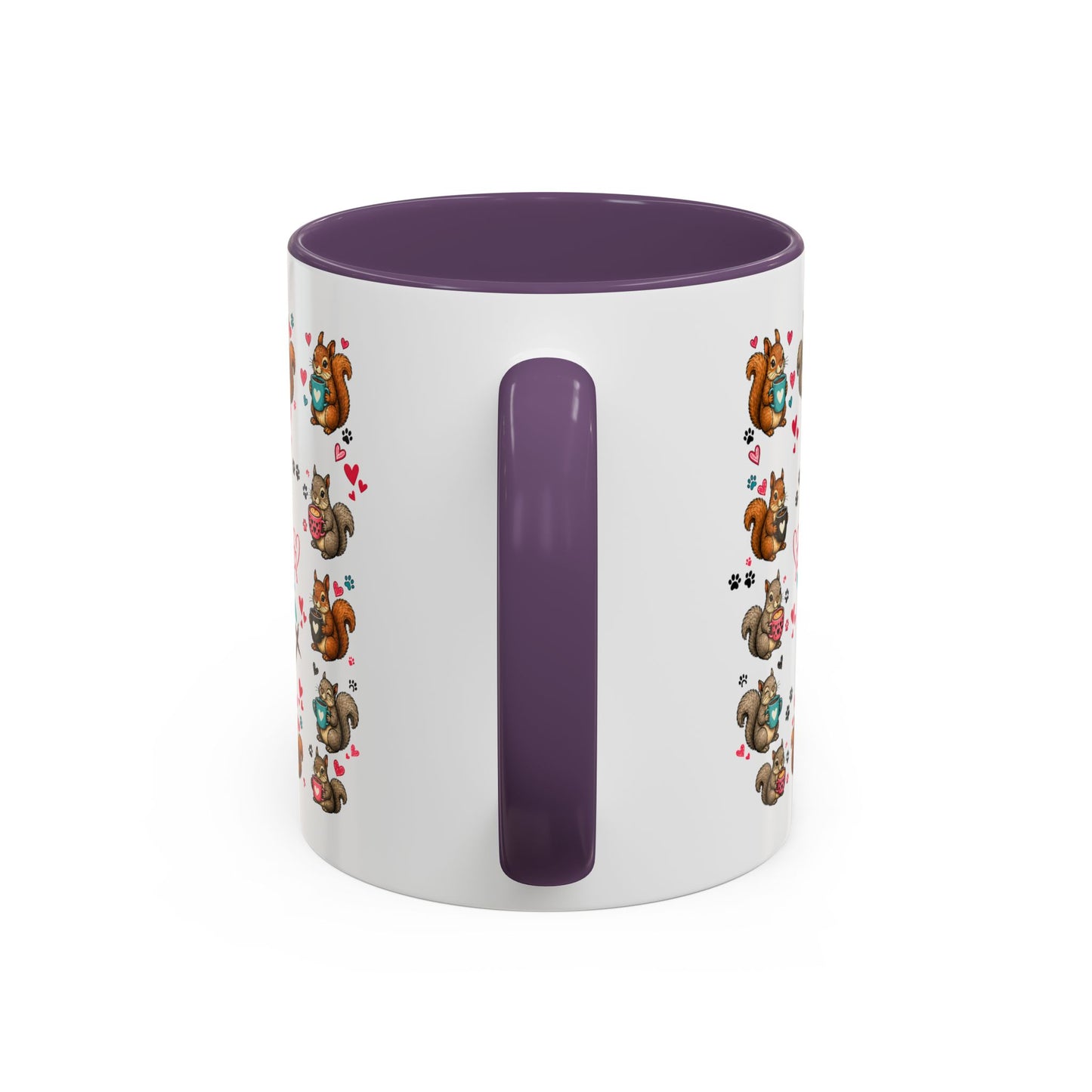 Accent Coffee Mug — "A Girl Can't Survive on Coffee Alone" Cute Squirrel Faith Mug