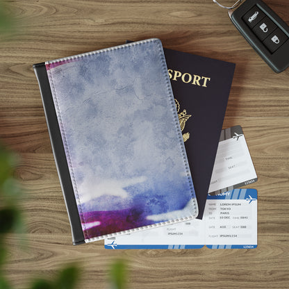 Watercolor Travel Passport Cover — Blue & Purple Abstract Passport Holder