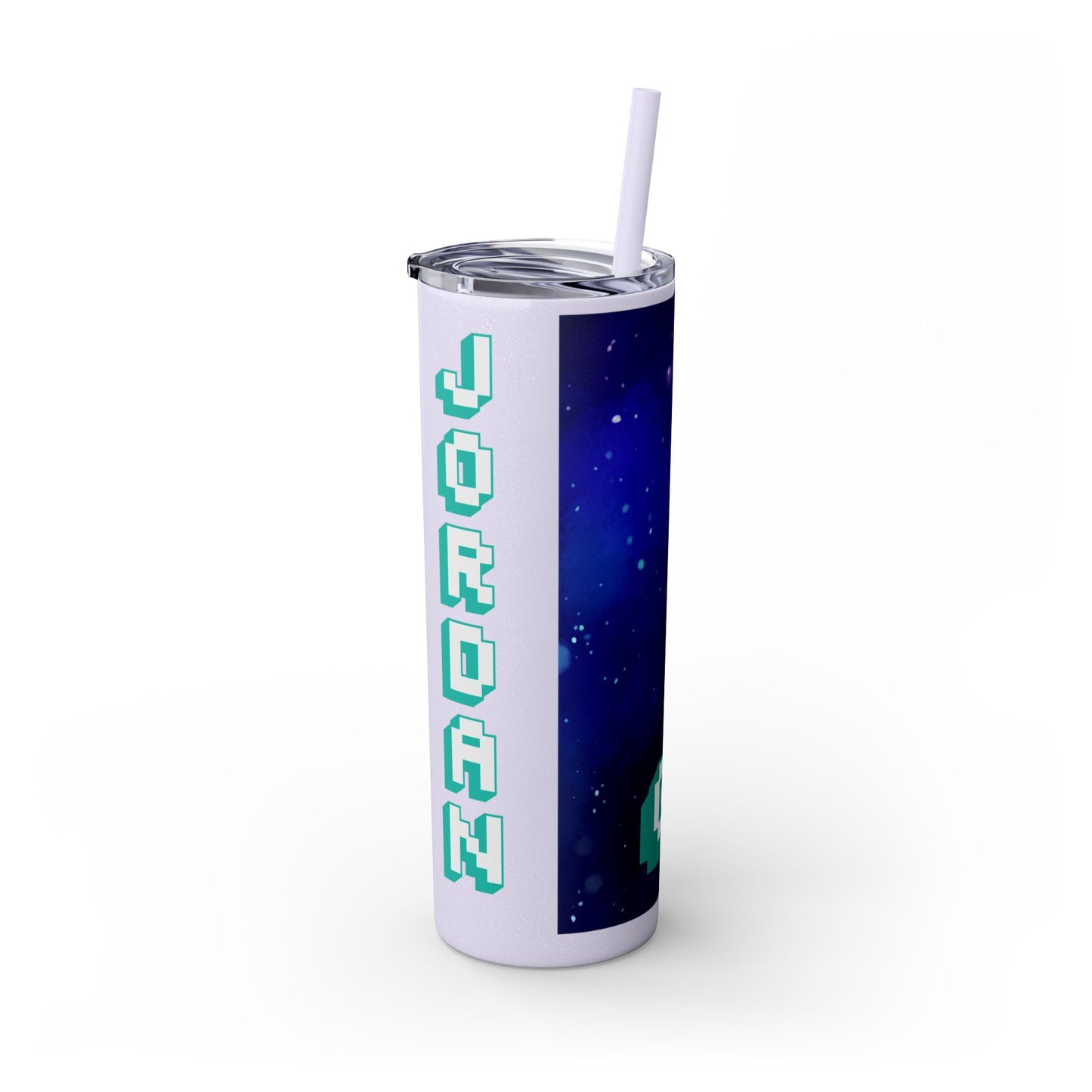 Tumbler Travel Cup Personalized Gamer Skinny Tumbler with Straw - 20oz - Cool Space Design