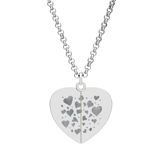 Engravable Hidden Message Heart Necklace – Split Locket with Personalized Disc