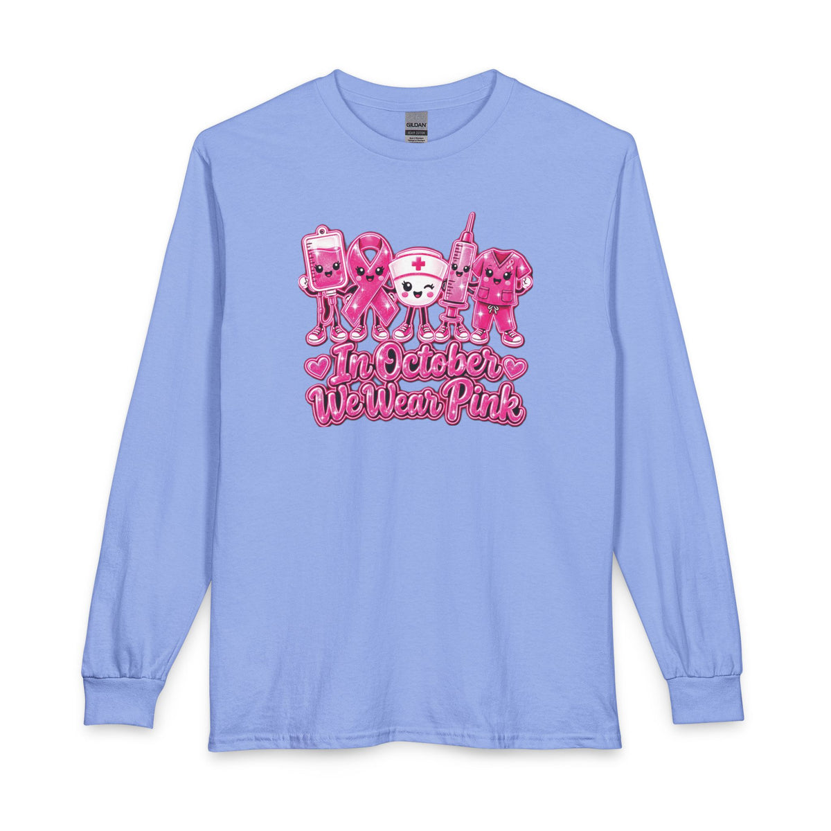 Breast Cancer Awareness Long Sleeve Shirt - "In October We Wear Pink"