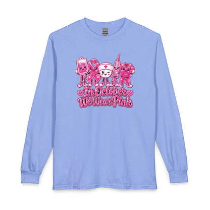 Breast Cancer Awareness Long Sleeve Shirt - "In October We Wear Pink"