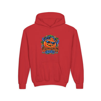 Youth Pumpkin Crew Hoodie — Cute Jack-O’-Lantern Halloween Sweatshirt