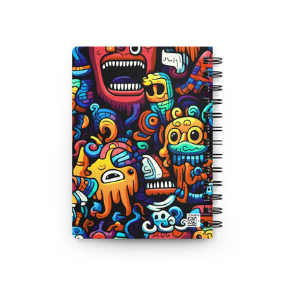 Doodle Monsters Spiral Notebook — Colorful Cartoon Art Journal for Kids & Creatives