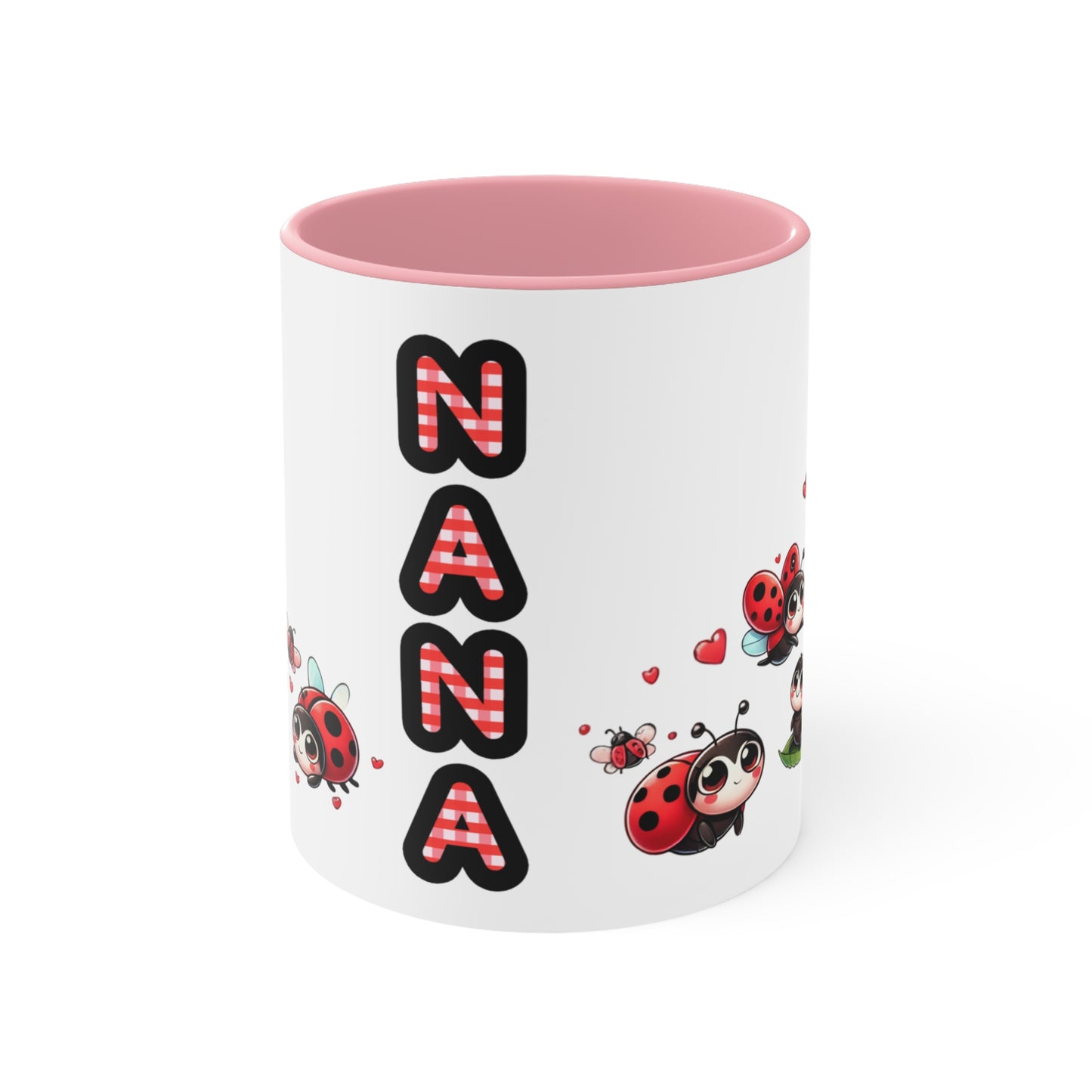Coffee Mug Personalized Nana Ladybug Accent Mug - Cute Gift for Grandmothers