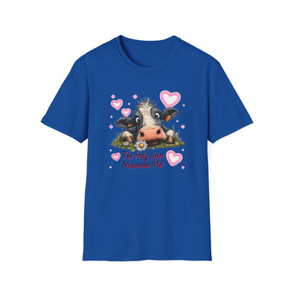 Holy Spirit T-shirt – Funny Faith-inspired Cow Design in 100% Cotton