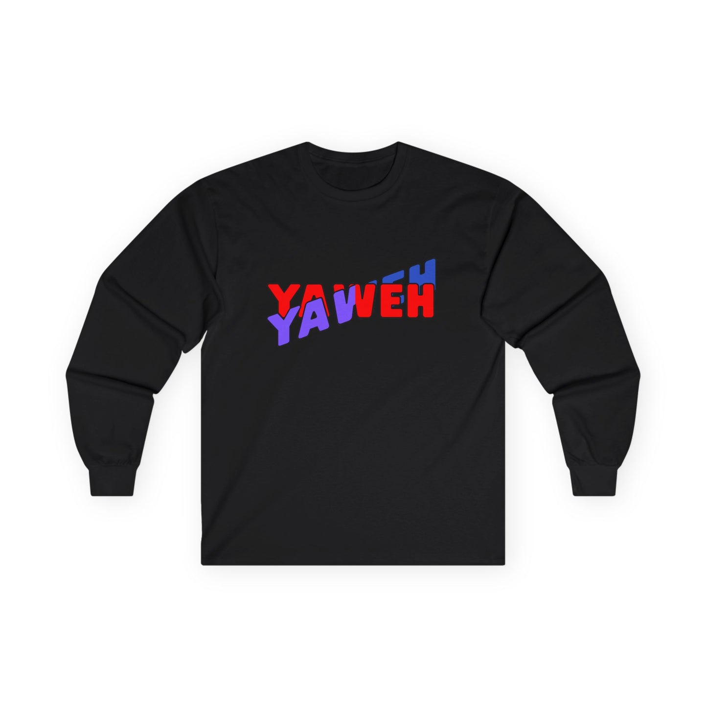 T-Shirt Long Sleeve Tee with 'YAWEH' Design Comfortable Casual Wear Gift for Friends or anyone Unique Shirt for Everyday Christian Style