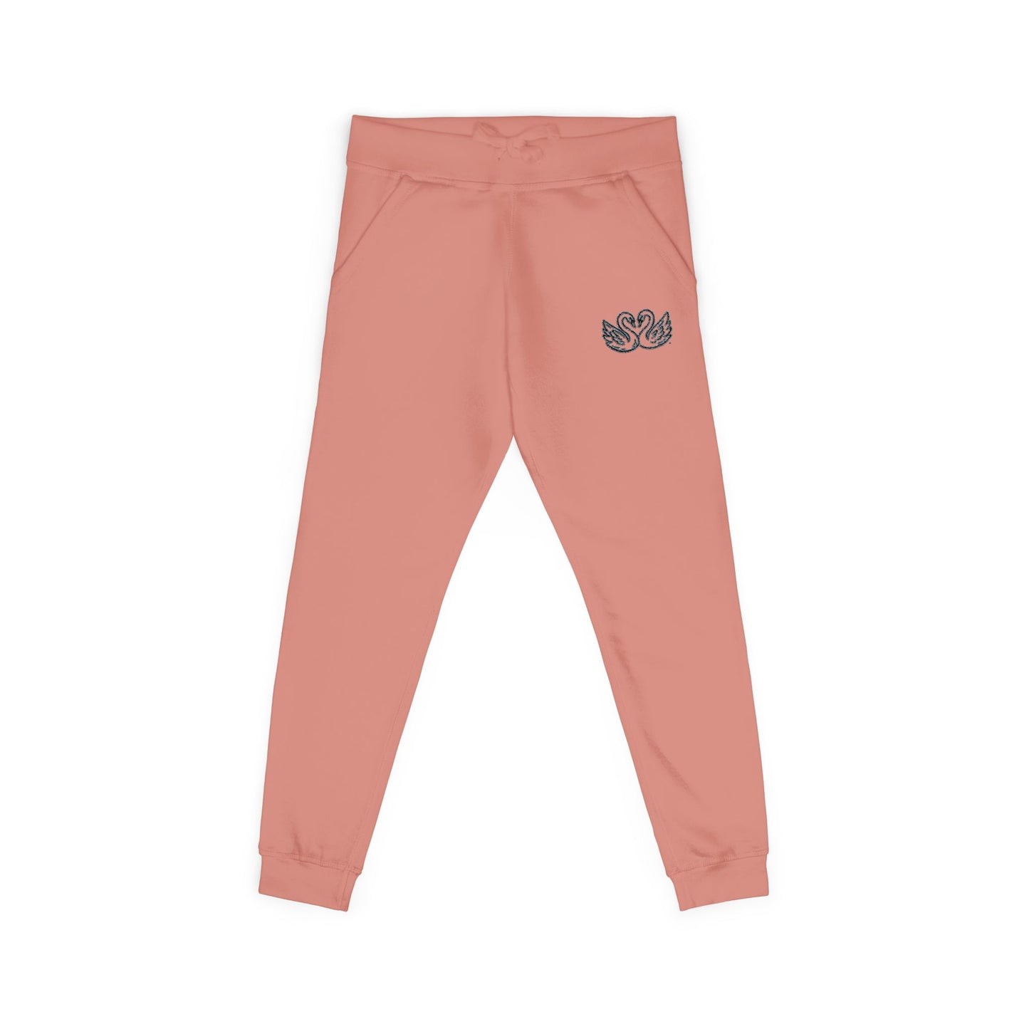 Embroidered Unisex Fleece Sweatpants - Cozy Comfort in Blush Pink