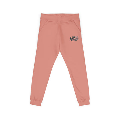 Embroidered Unisex Fleece Sweatpants - Cozy Comfort in Blush Pink