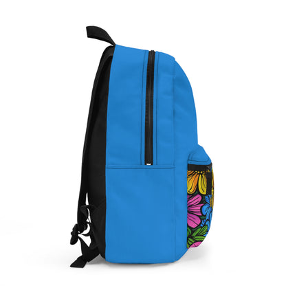 Floral Doodle Backpack — Colorful Daisy Print School & Travel Bag