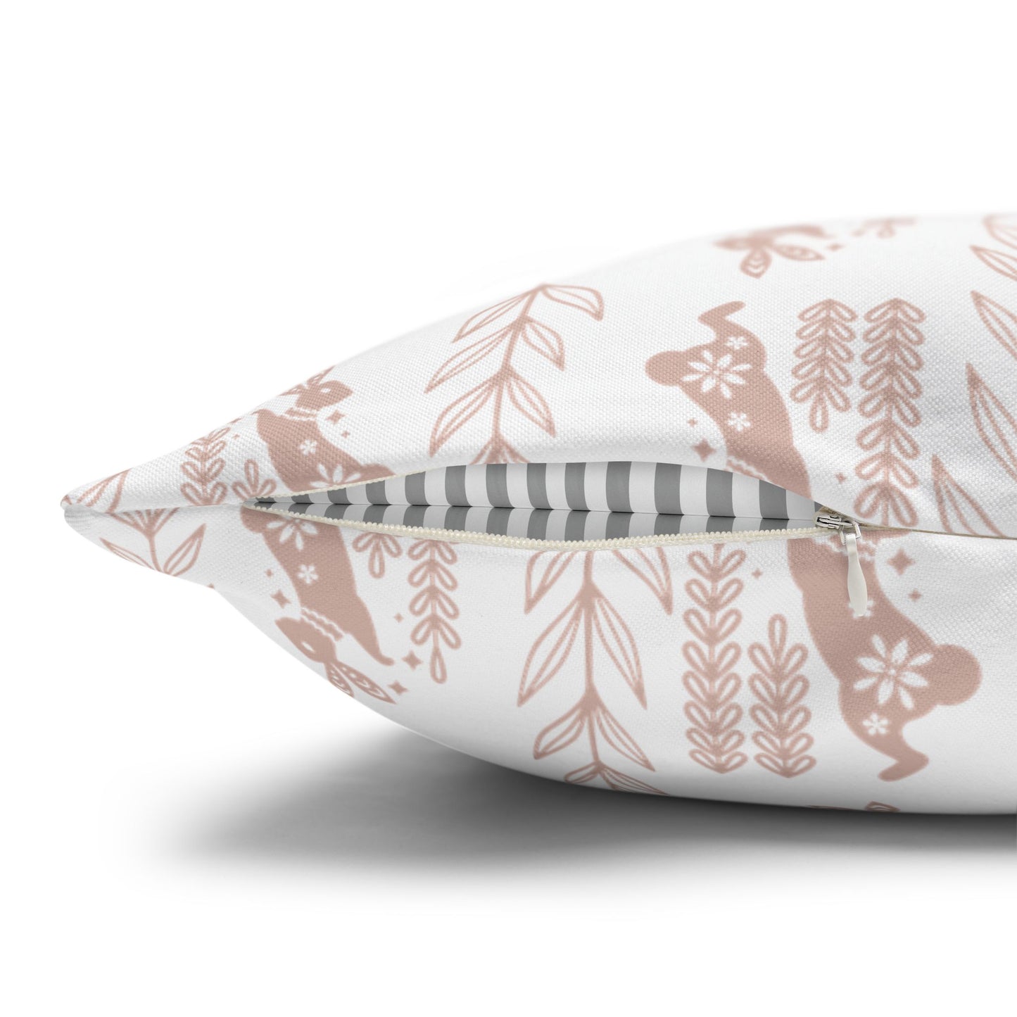Boho Blush Floral Throw Pillowcase