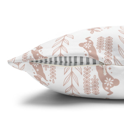 Boho Blush Floral Throw Pillowcase