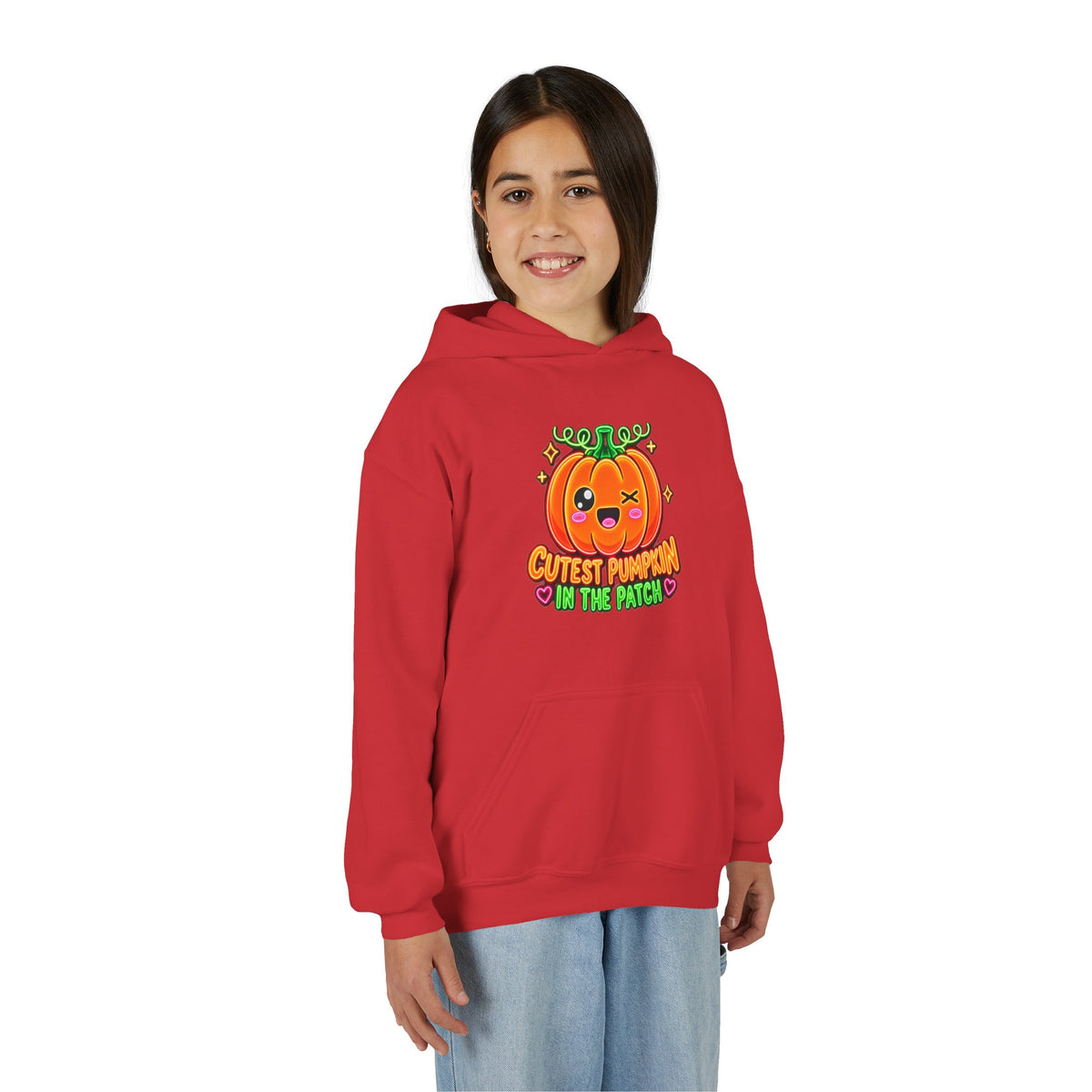 Youth Hoodie — "Cutest Pumpkin in the Patch" Cute Halloween Pumpkin Pullover