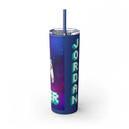 Tumbler Travel Cup Personalized Gamer Skinny Tumbler with Straw - 20oz - Cool Space Design