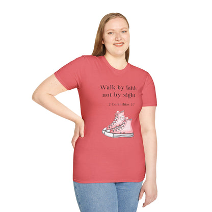 Faith-Inspired Unisex T-Shirt, Walk by Faith Tee, Christian Graphic Shirt, Inspirational Apparel, Casual Everyday Wear, Birthday Gift Idea