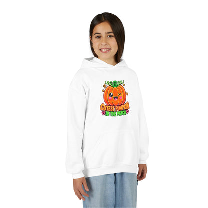 Youth Hoodie — "Cutest Pumpkin in the Patch" Cute Halloween Pumpkin Pullover