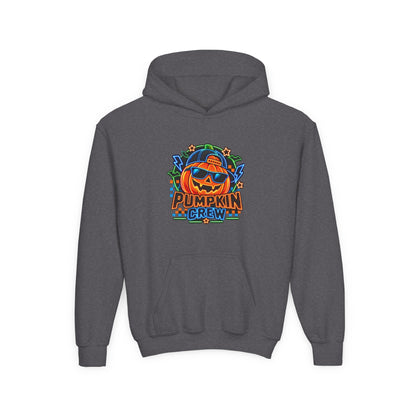 Youth Pumpkin Crew Hoodie — Cute Jack-O’-Lantern Halloween Sweatshirt