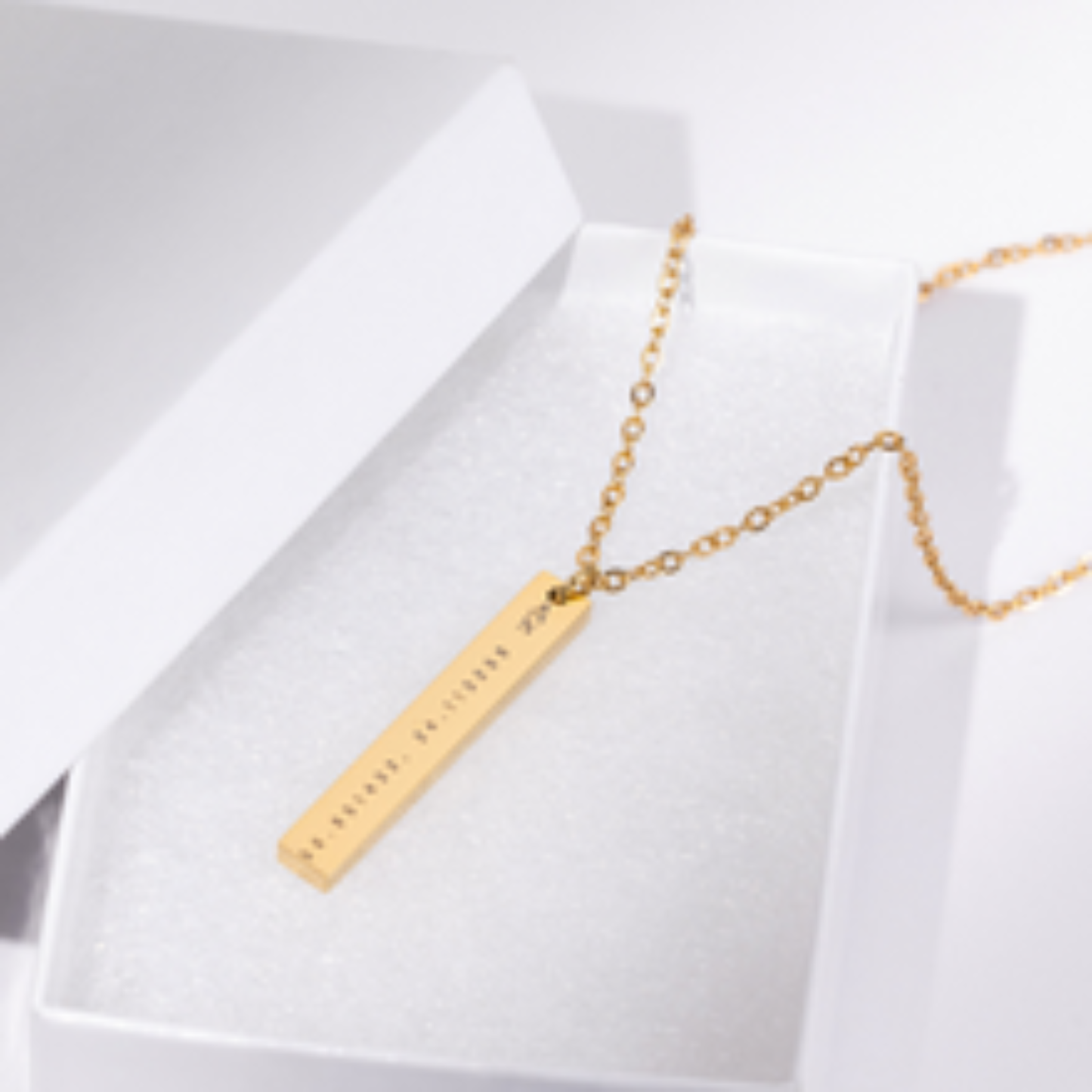 Engraved "FAITH" Vertical Bar Necklace — Personalized Stainless Steel Pendant
