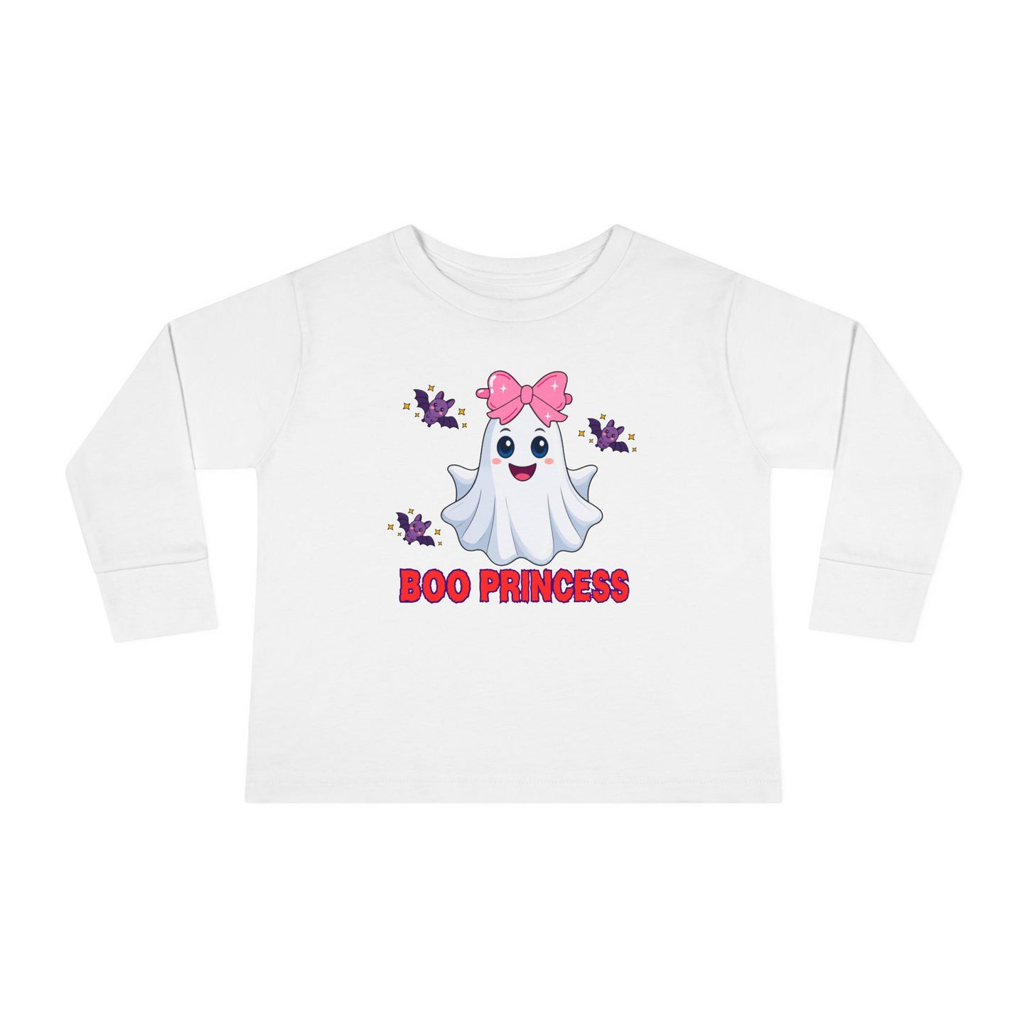 Boo Princess Toddler Long Sleeve Tee Cute Ghost Halloween Family Fun Photo Matching Family Tee Halloween Fun
