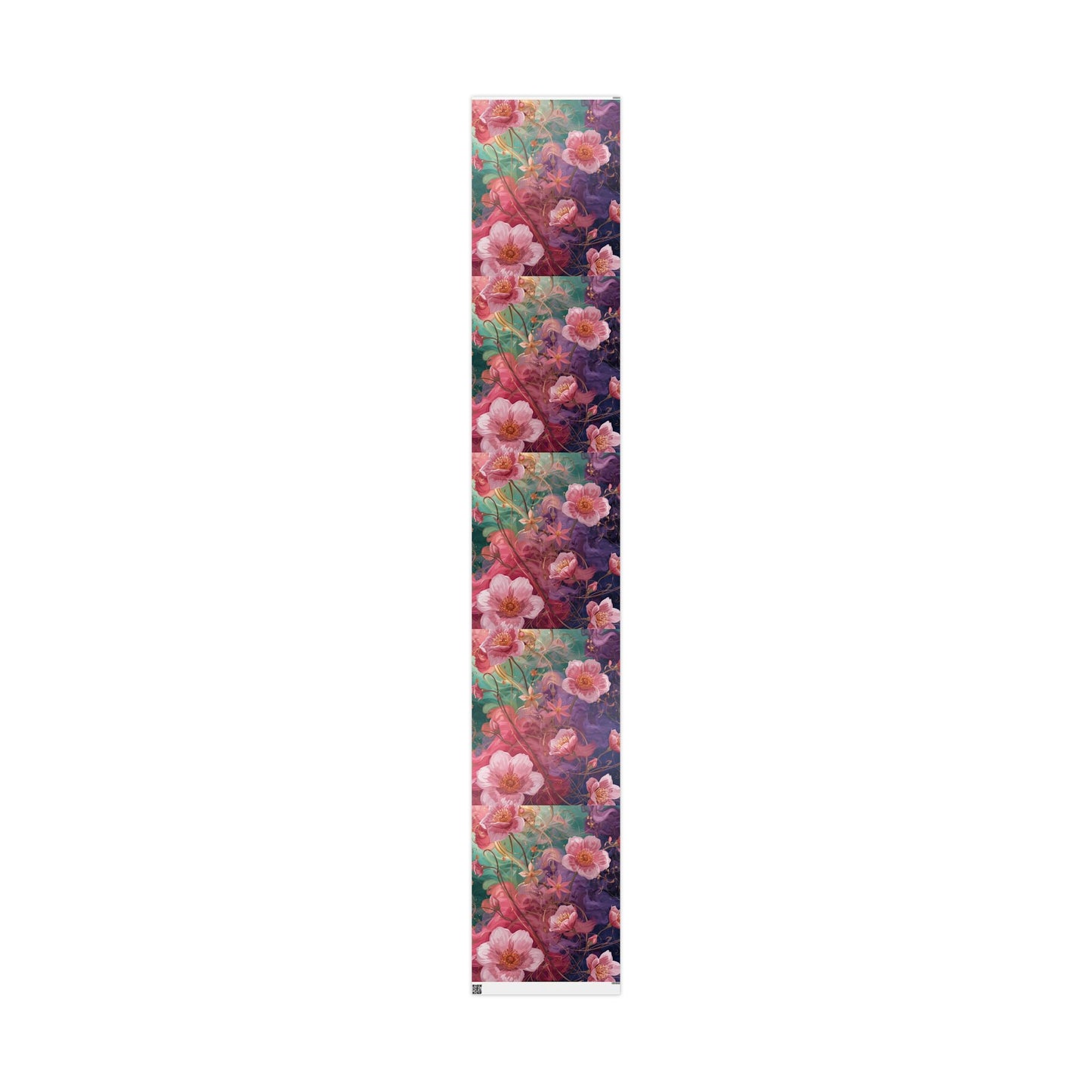 Floral Watercolor Wrapping Paper Roll — Pink Rose & Mint Gift Wrap